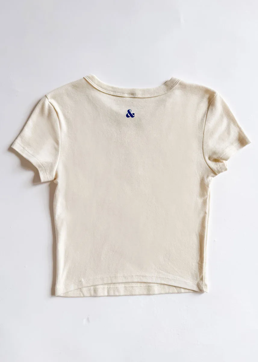 90's Chicago Baby Tee - Ivory