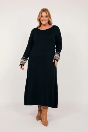 Binky Midi Dress in Black