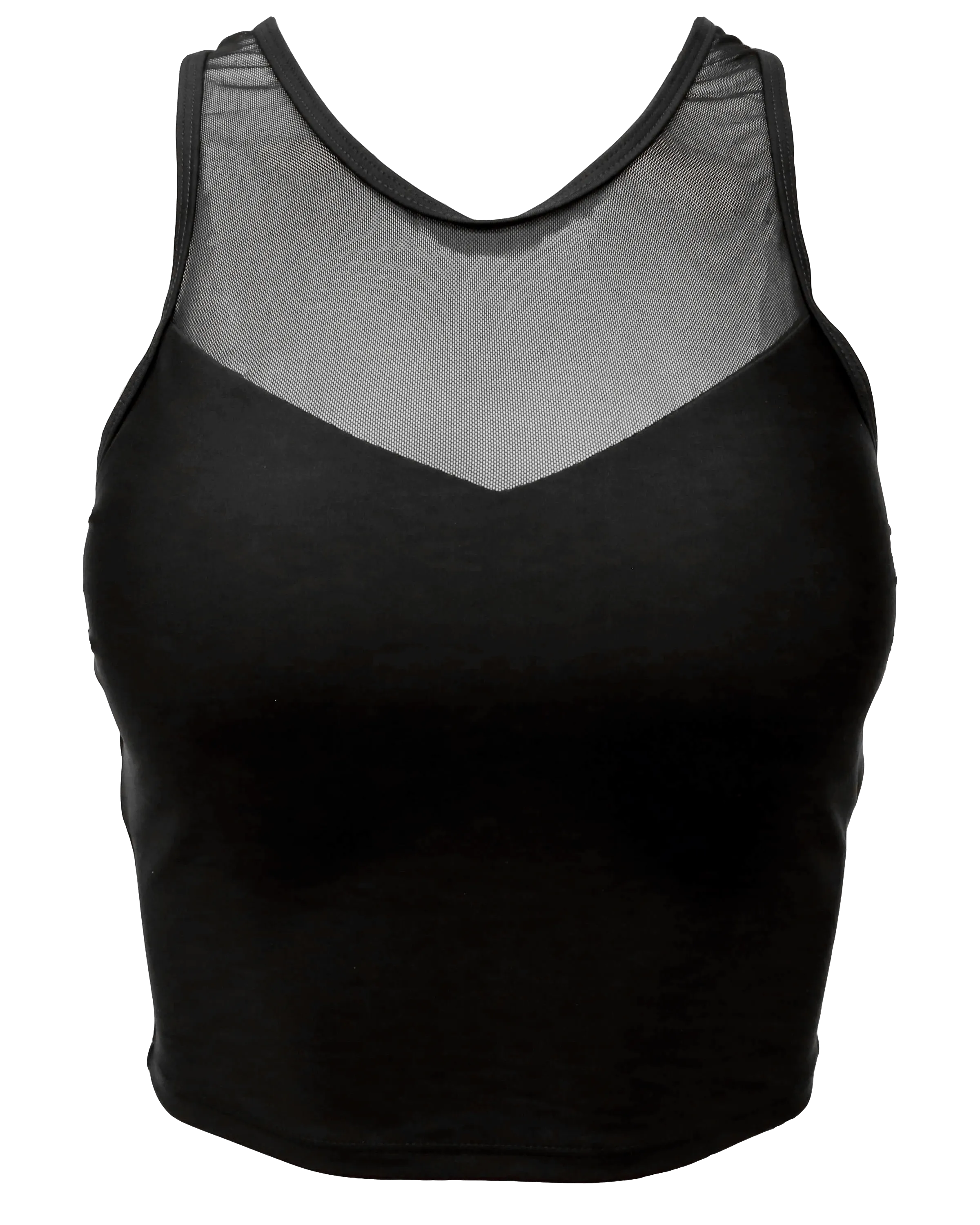 Black Mesh Racerback Crop