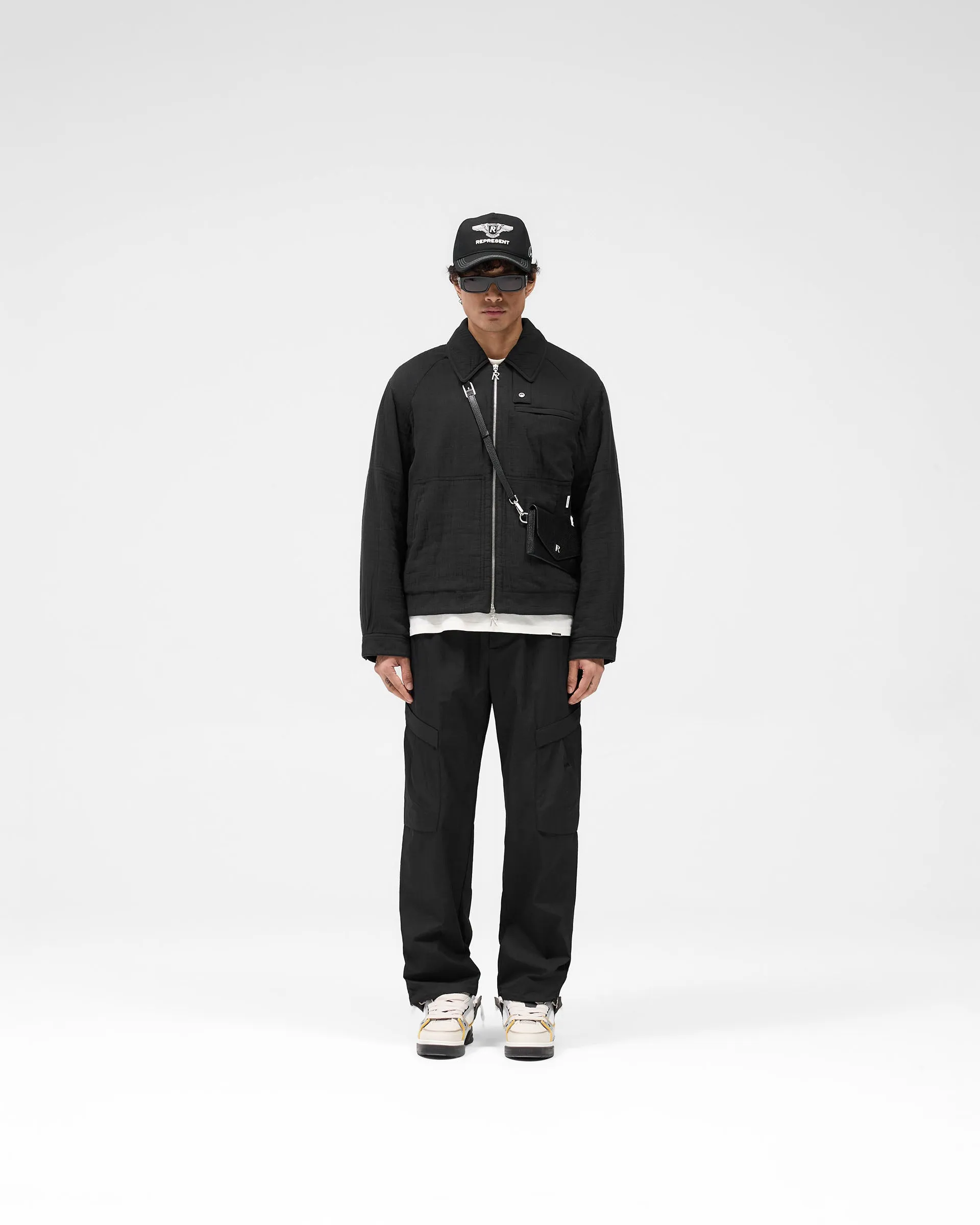 Crinkle Trucker Jacket - Black