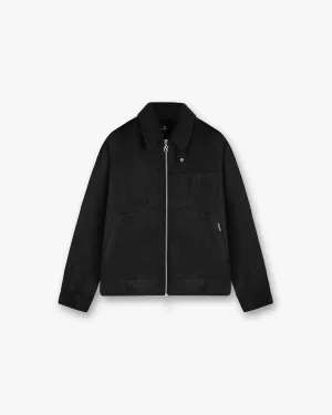 Crinkle Trucker Jacket - Black