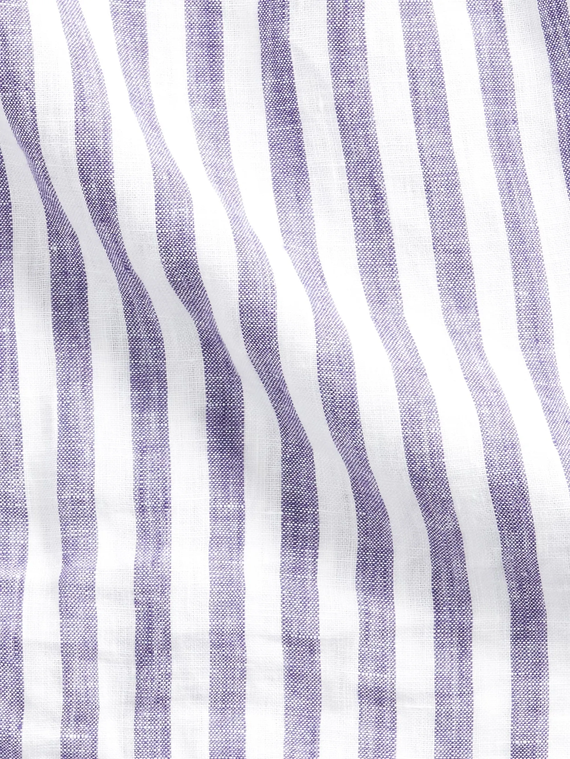 Custom Fit Striped Shirt in Blue/White Linen