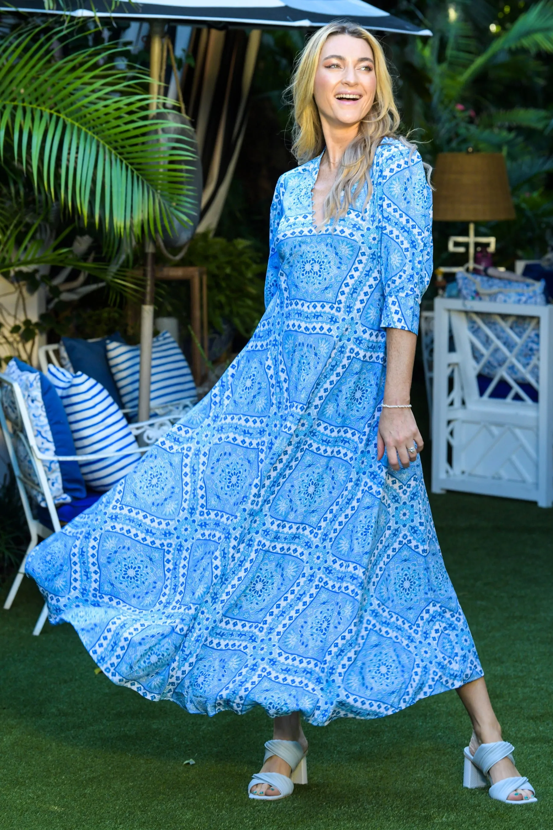 Daphne Dress / Blue Mosaic