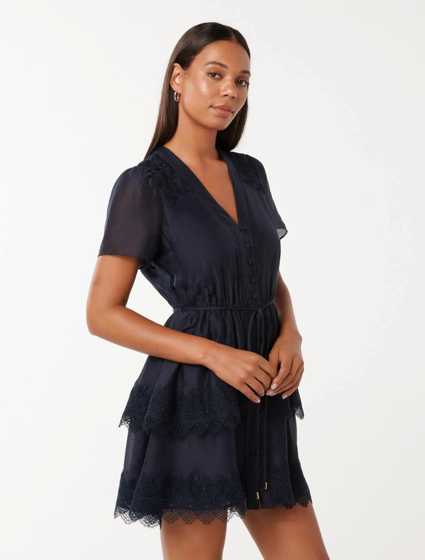 Emmy Lace Trim Mini Dress