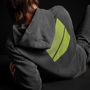 French Terry Pullover Hoodie - Magma Pigment/Bright Neon