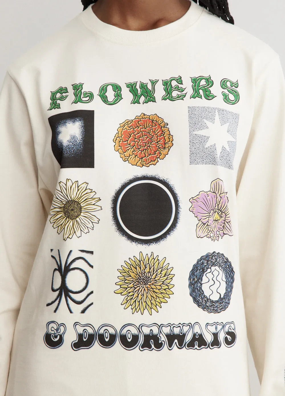 Grateful Flowers & Doorways Long-Sleeve T-Shirt