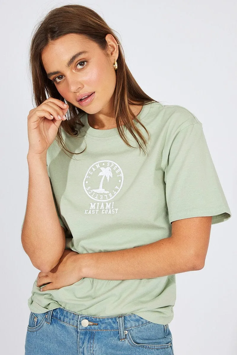Green Graphic Tee Short Sleeve