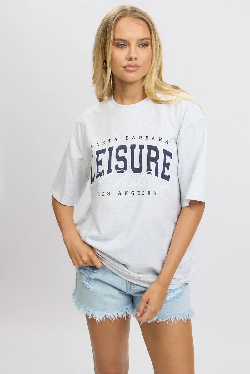 Grey Graphic Tee Short Sleeve