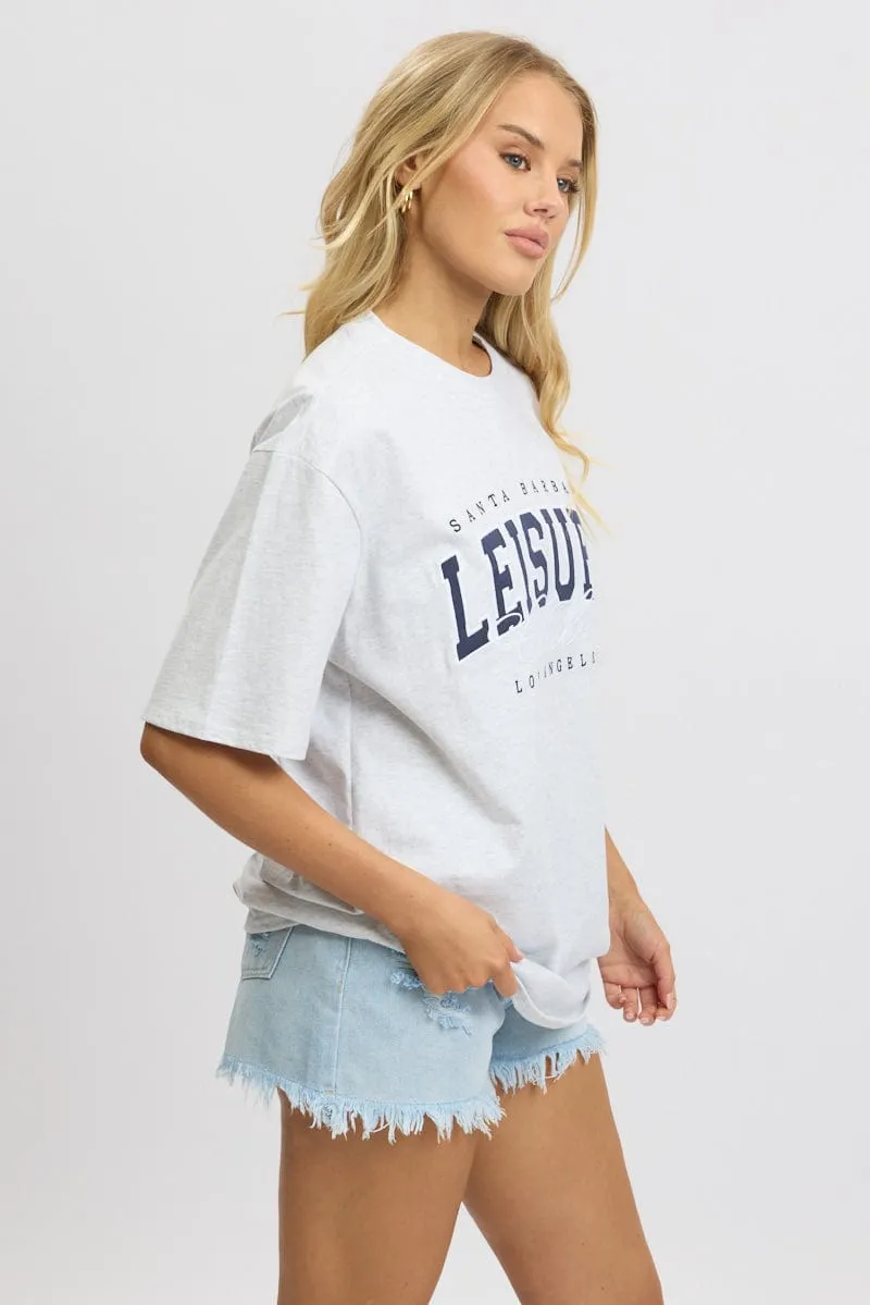 Grey Graphic Tee Short Sleeve