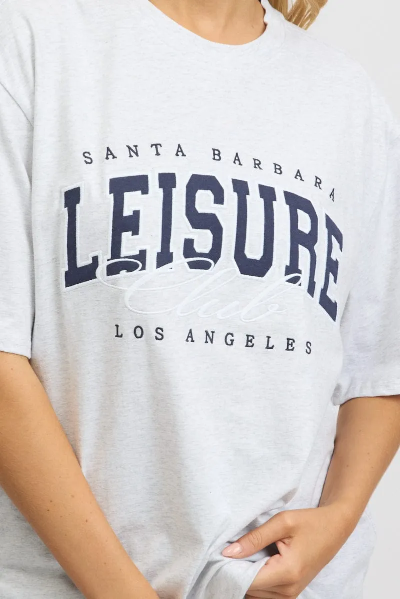 Grey Graphic Tee Short Sleeve