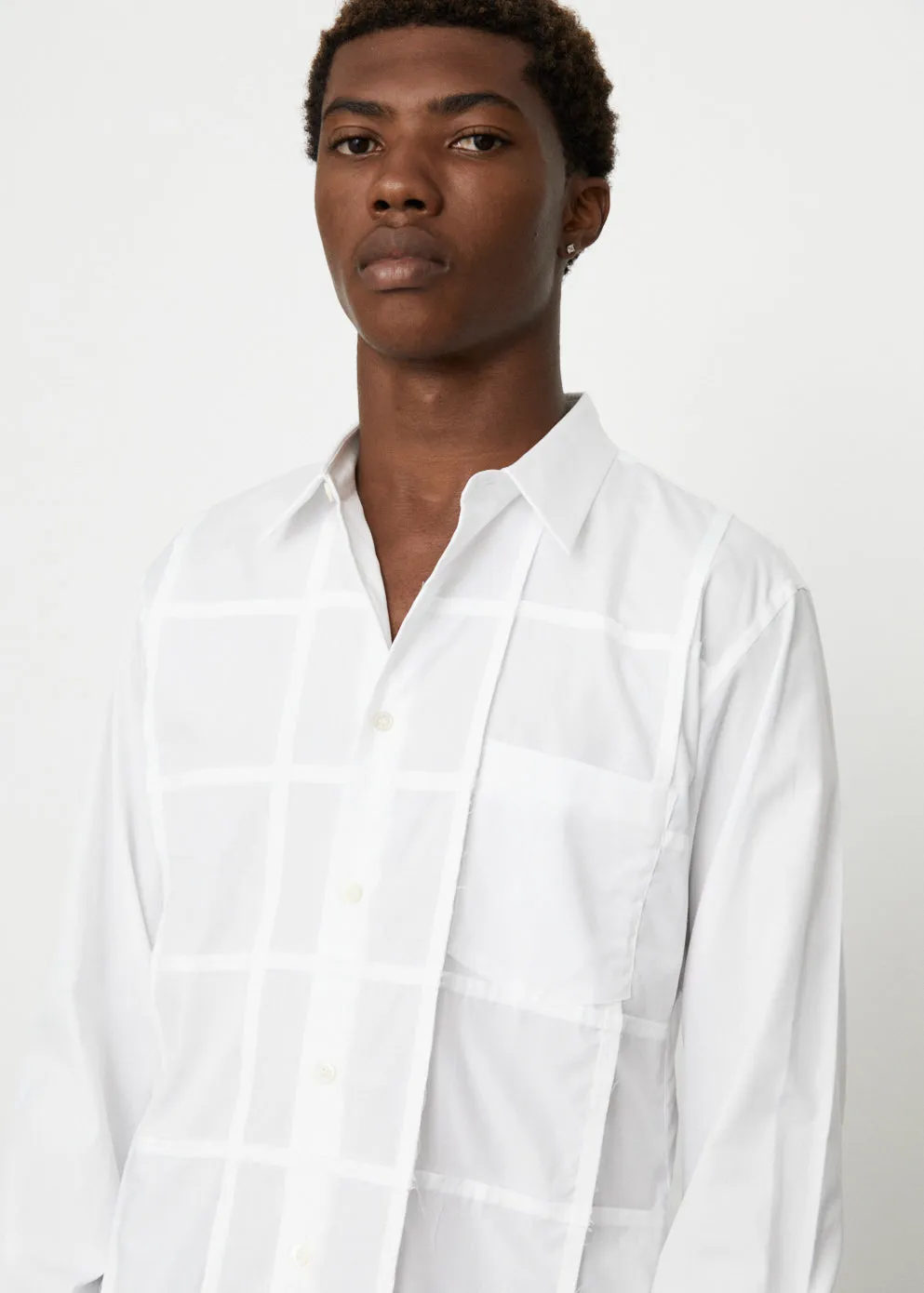Grid Pleat Front Shirt