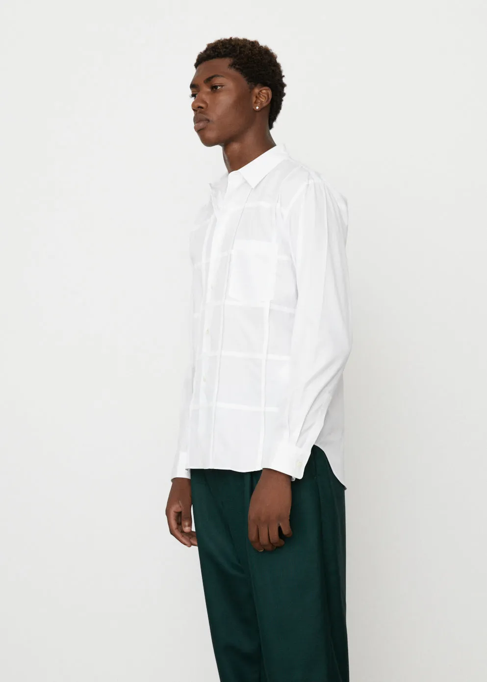 Grid Pleat Front Shirt