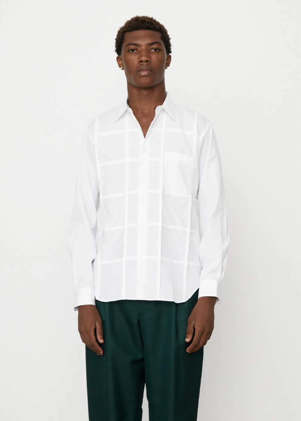 Grid Pleat Front Shirt