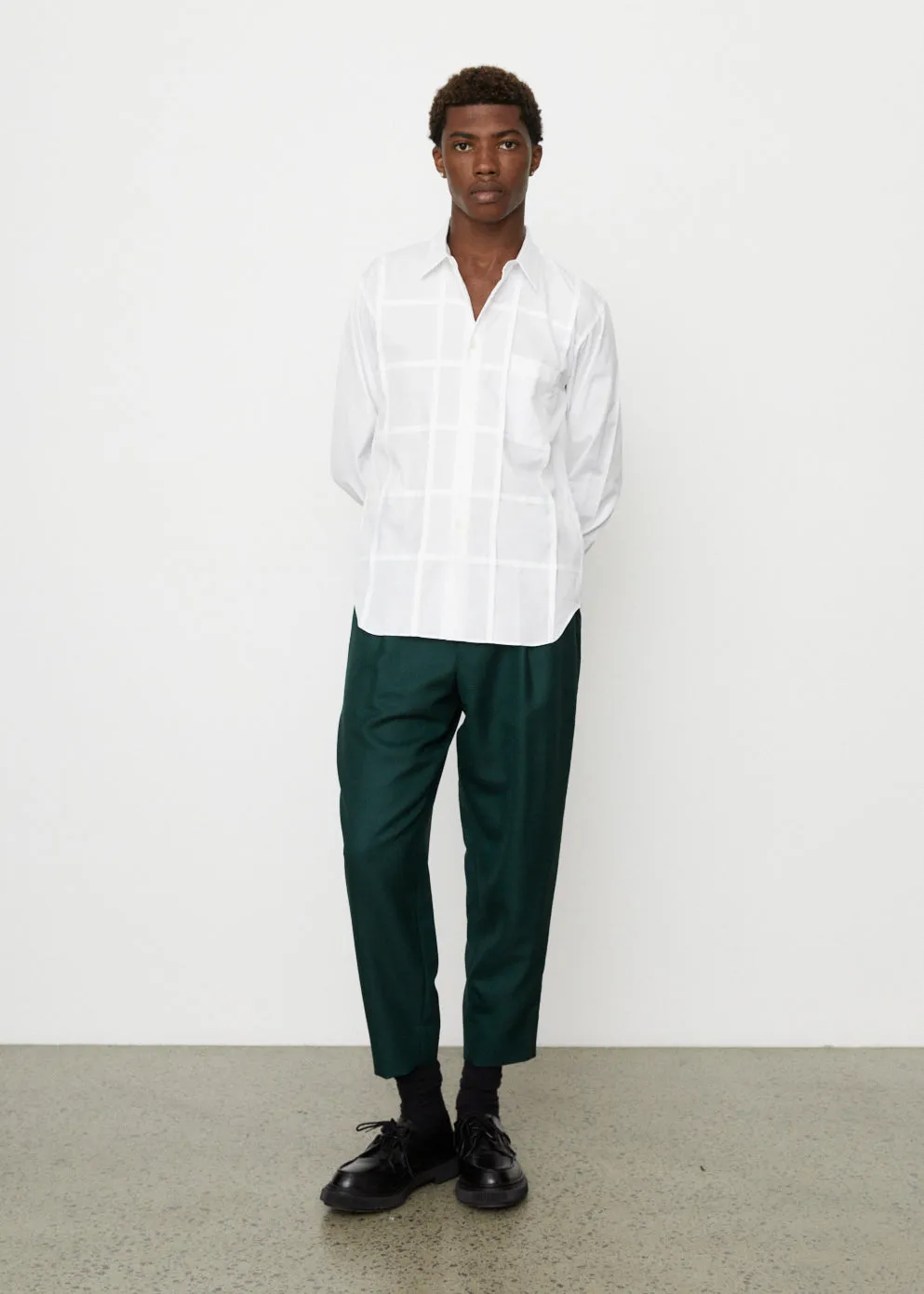 Grid Pleat Front Shirt