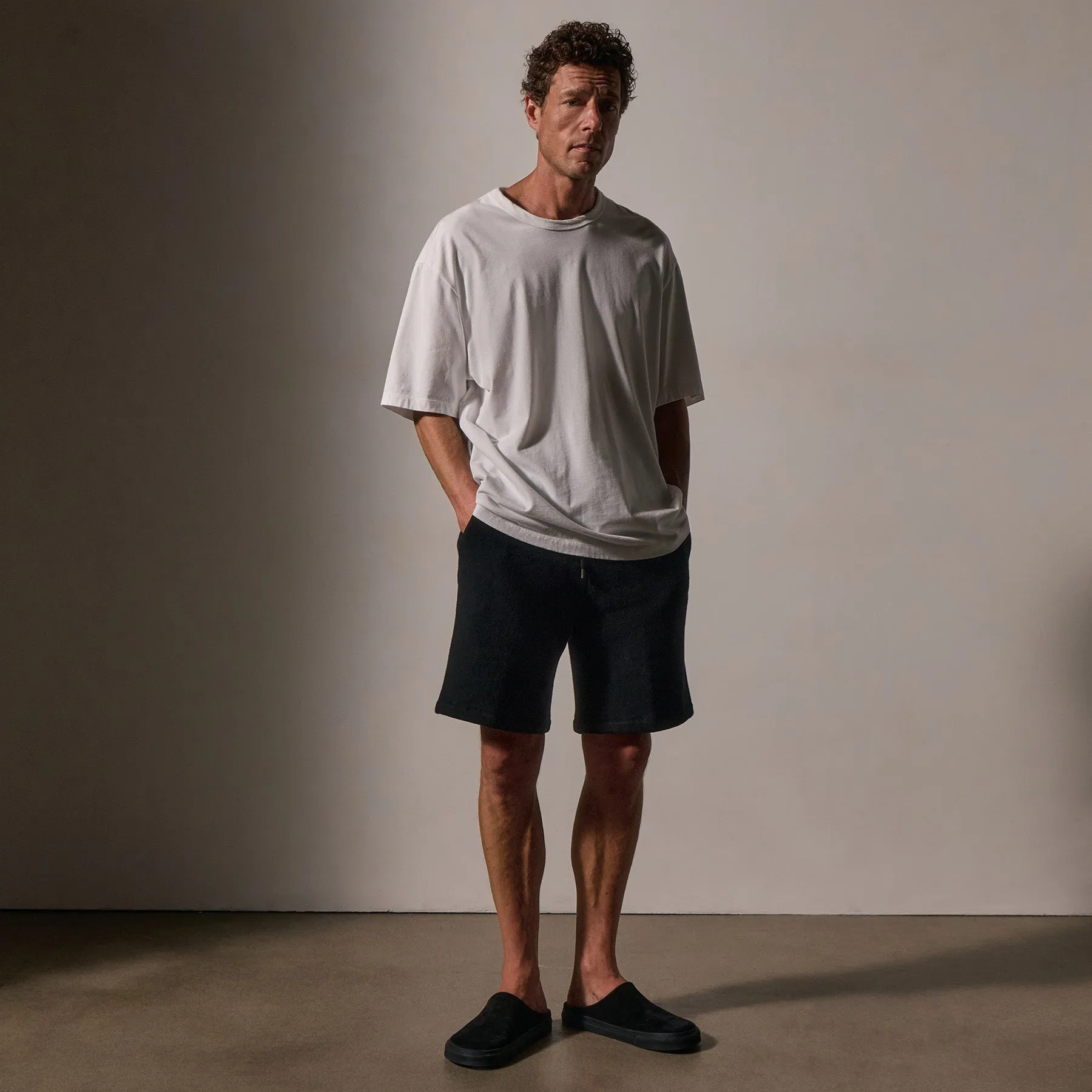 Heavy Luxe Jersey Oversized Crew - White