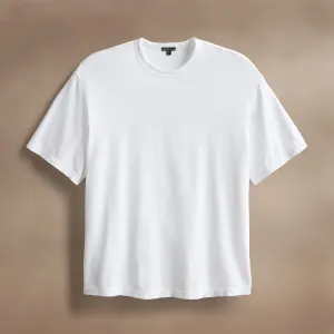 Heavy Luxe Jersey Oversized Crew - White