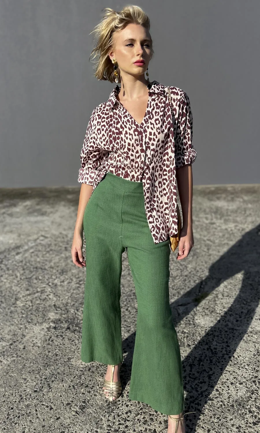 Hoss Rebecca Chocolate Print Animal Shirt