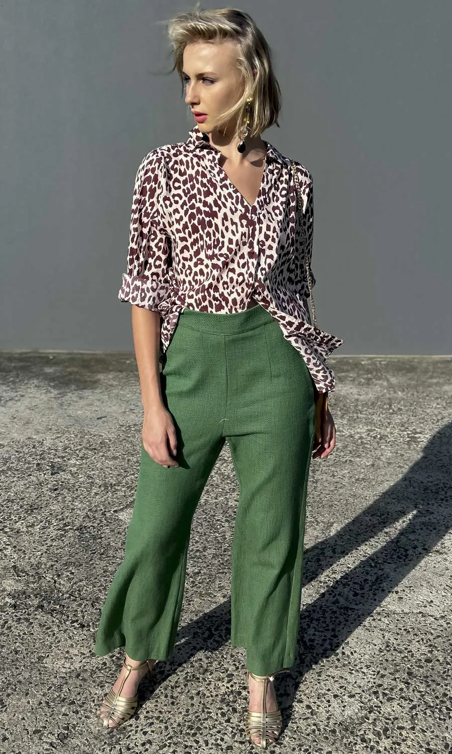 Hoss Rebecca Chocolate Print Animal Shirt