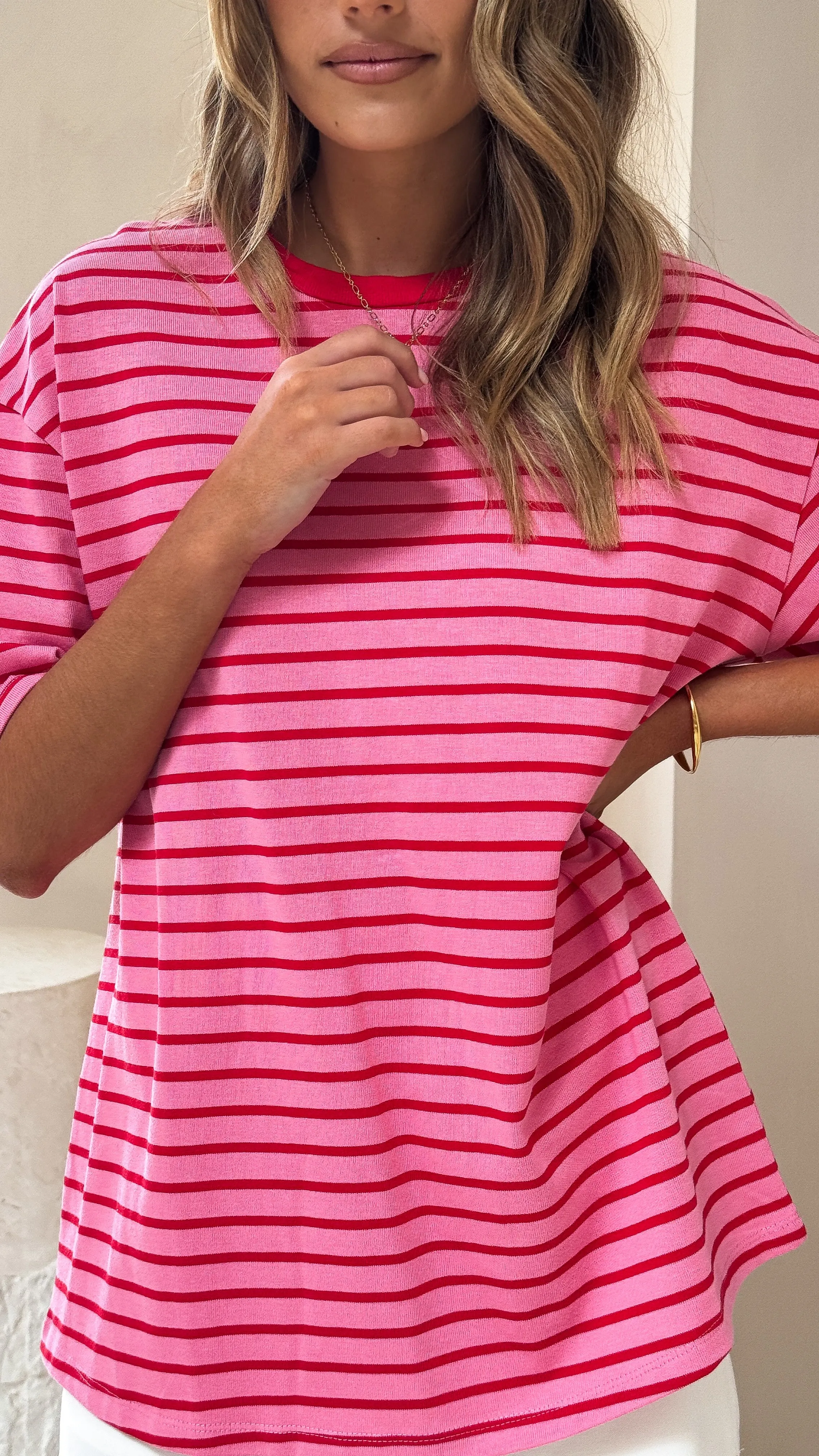 Jeto Oversized Tee - Pink/Red