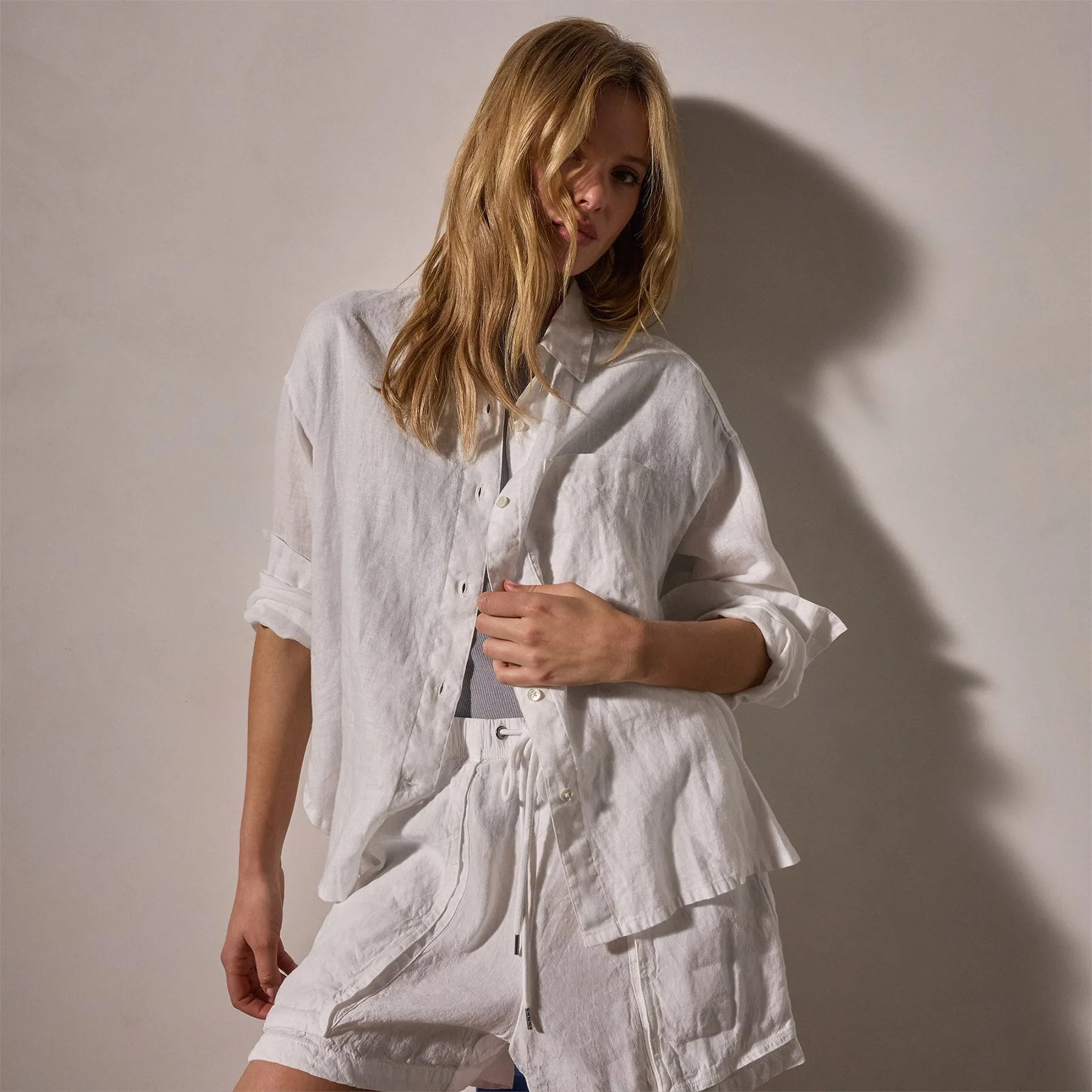 Linen Oversized Shirt - White