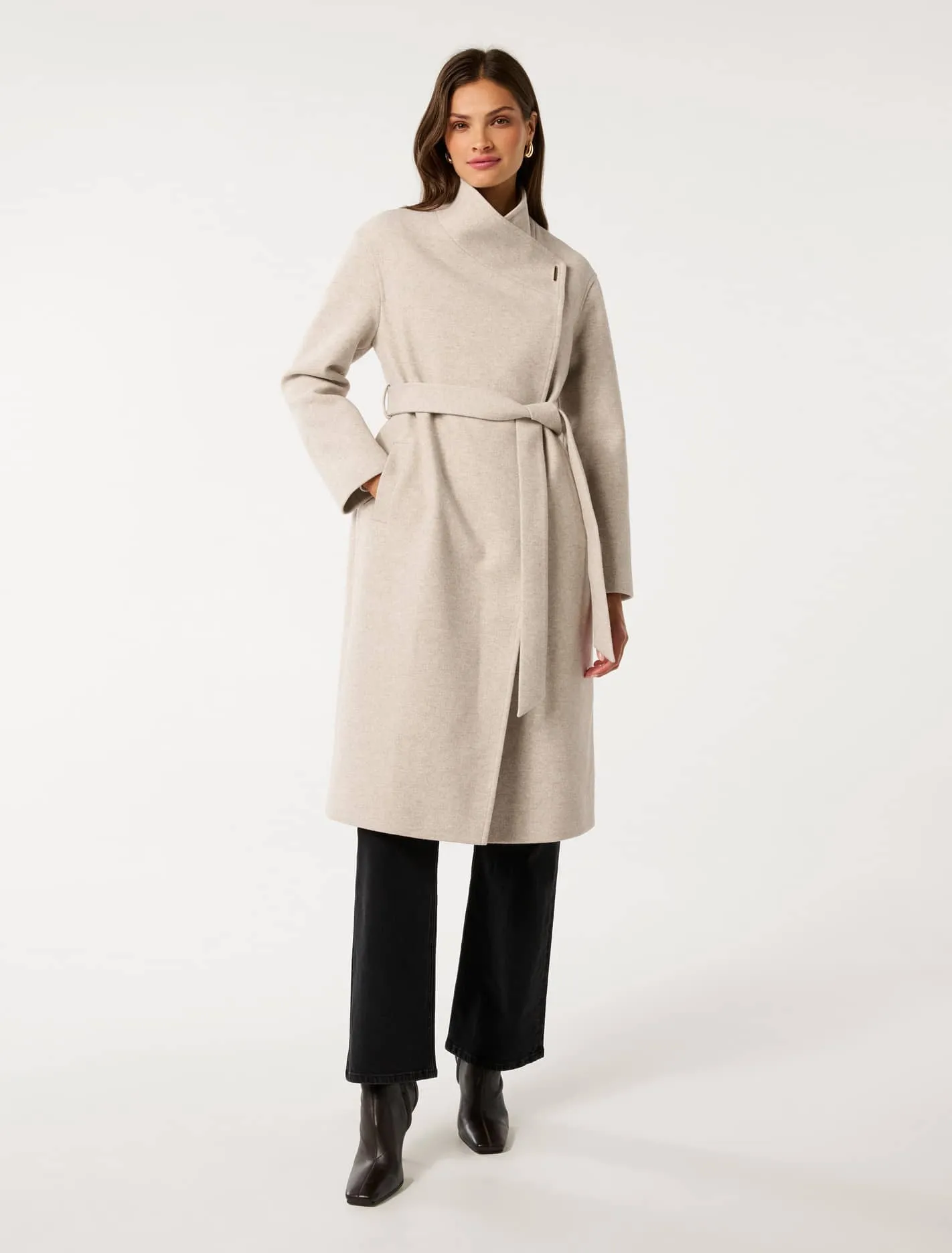 Lola Funnel Neck Wrap Coat