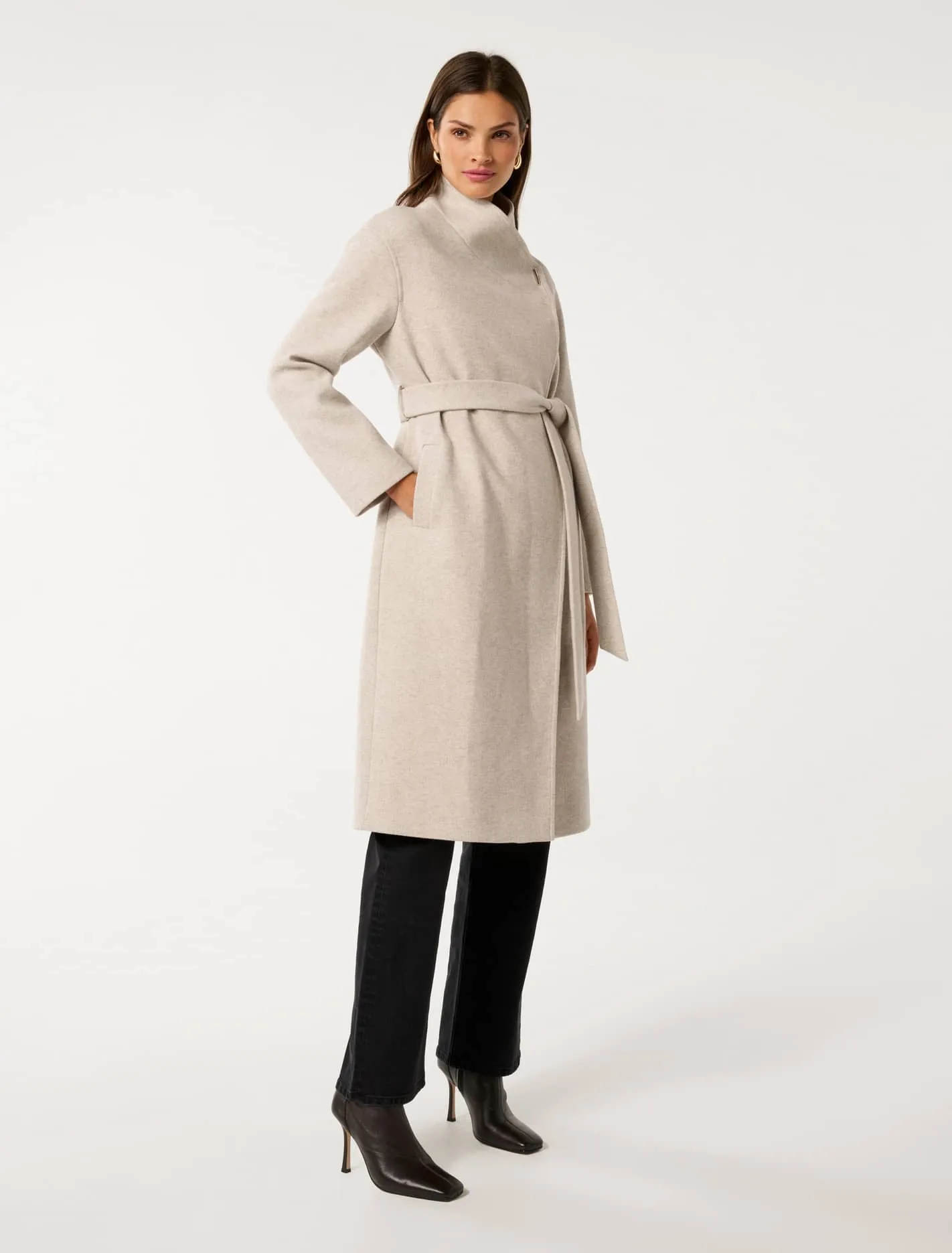 Lola Funnel Neck Wrap Coat