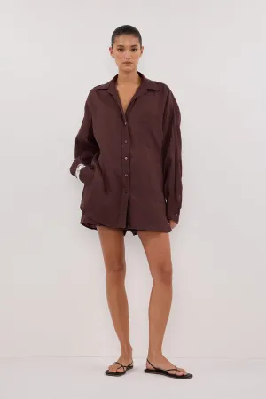 LUNE WALNUT LINEN SHIRT