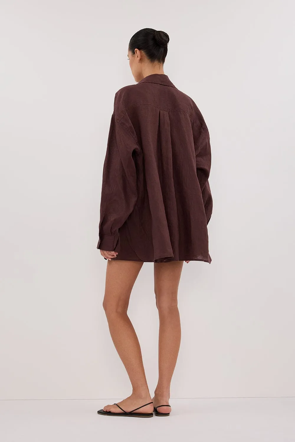 LUNE WALNUT LINEN SHIRT