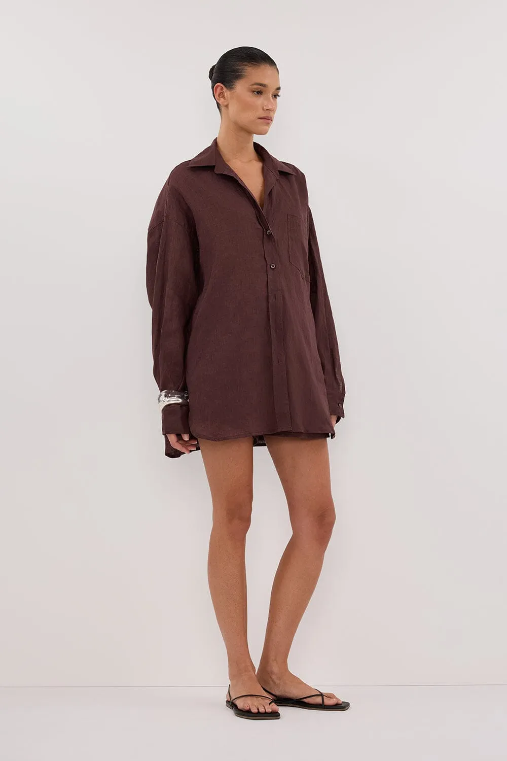 LUNE WALNUT LINEN SHIRT