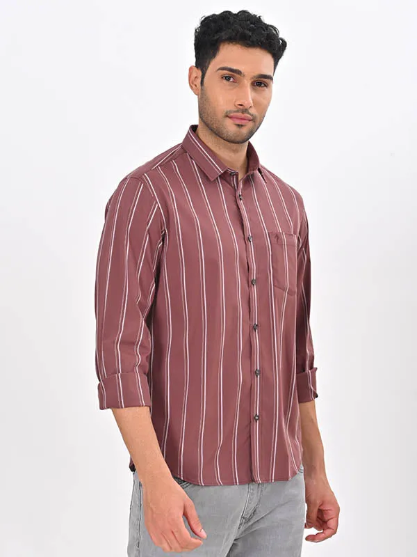 Men Striped Full Sleeve Cotton Blend Shirt