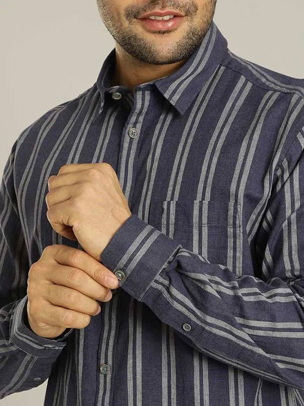 Men Striped Full Sleeve Cotton Shirt