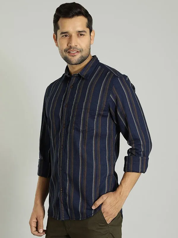 Men Striped Full Sleeve Cotton Shirt