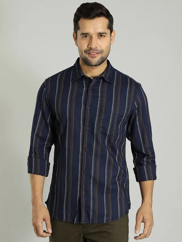 Men Striped Full Sleeve Cotton Shirt
