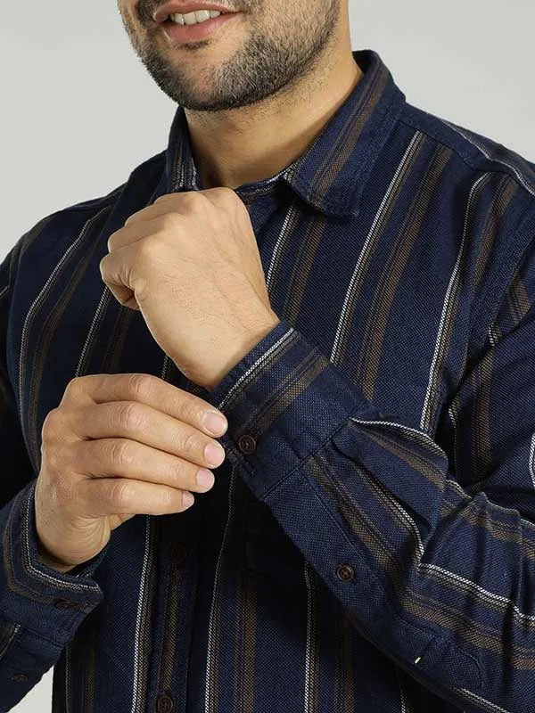 Men Striped Full Sleeve Cotton Shirt