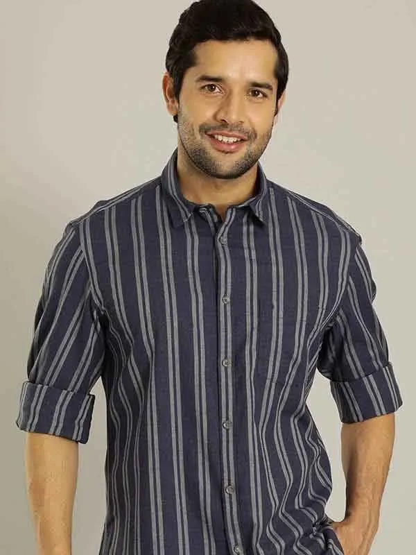 Men Striped Full Sleeve Cotton Shirt