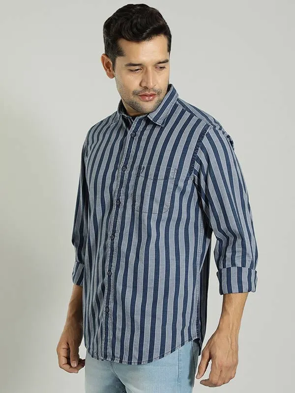 Men Striped Full Sleeve Cotton Shirt