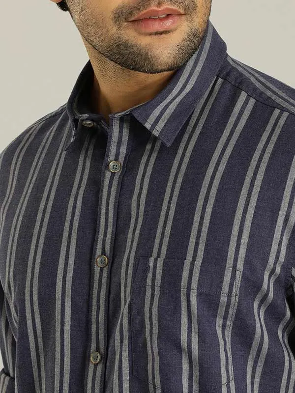 Men Striped Full Sleeve Cotton Shirt