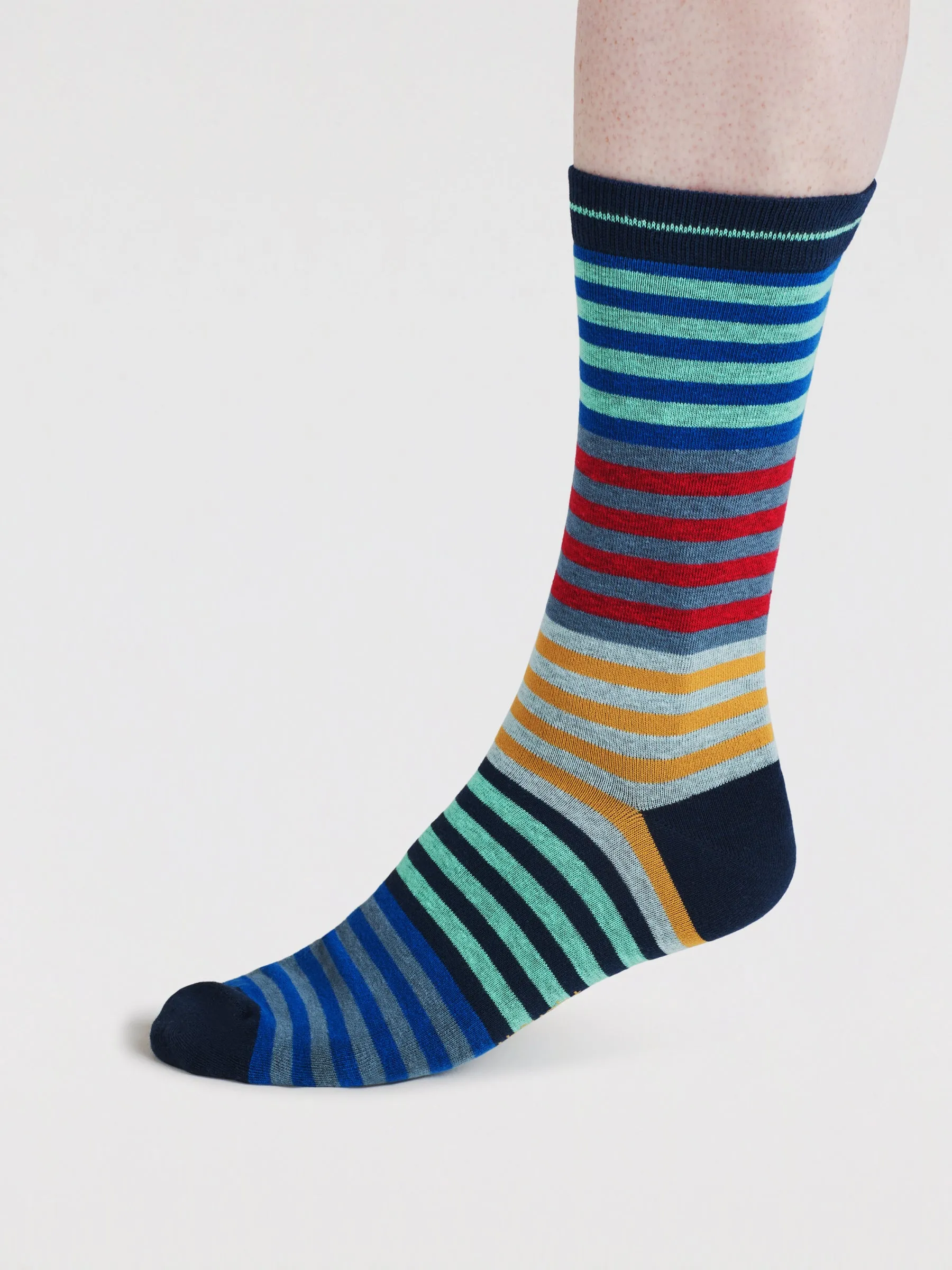 Mens Cline Stripe Spot Organic Cotton 3 Pack Socks - Multi
