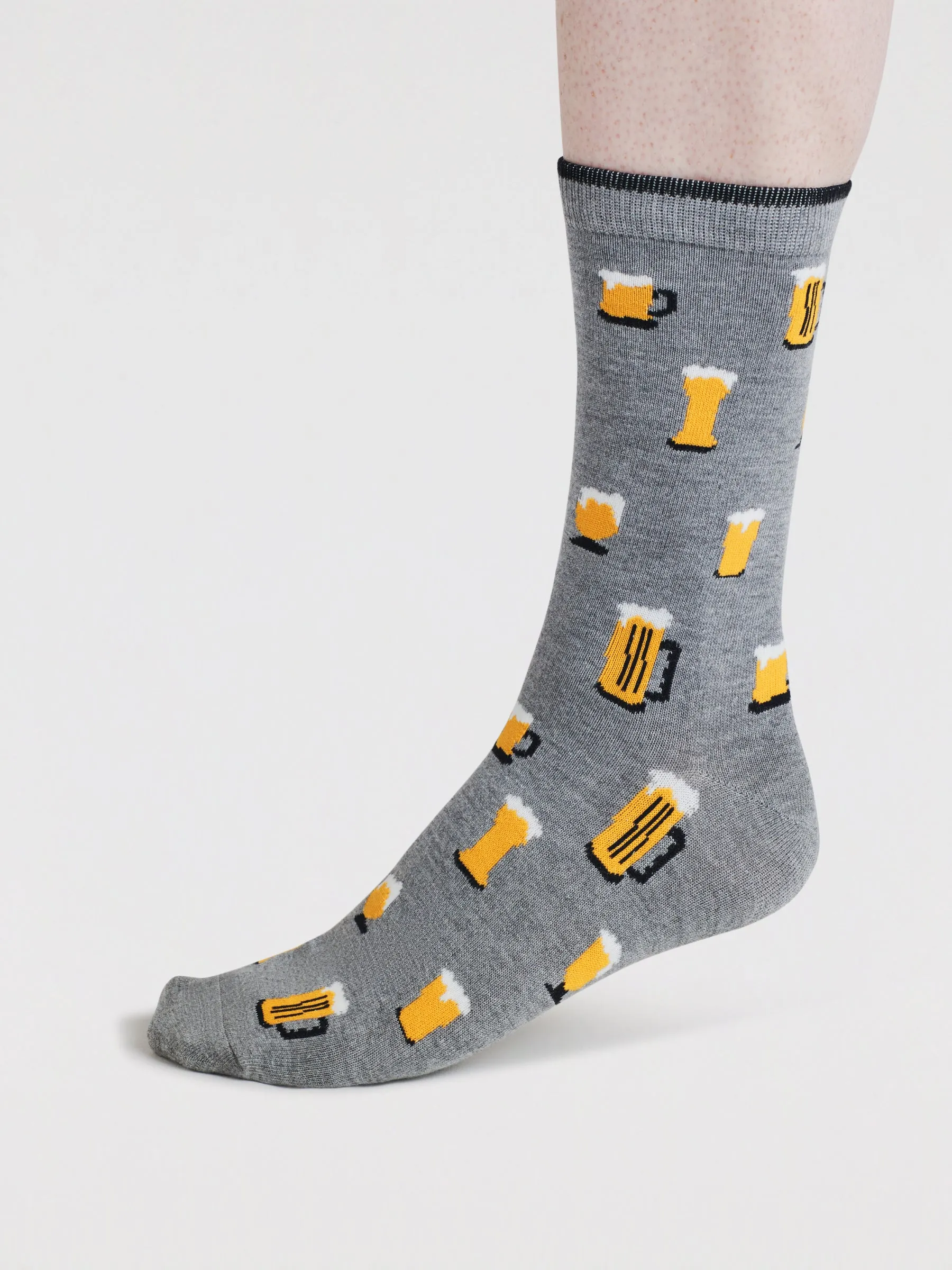 Mens Collins Beer Bamboo 4 Sock Gift Box - Multi