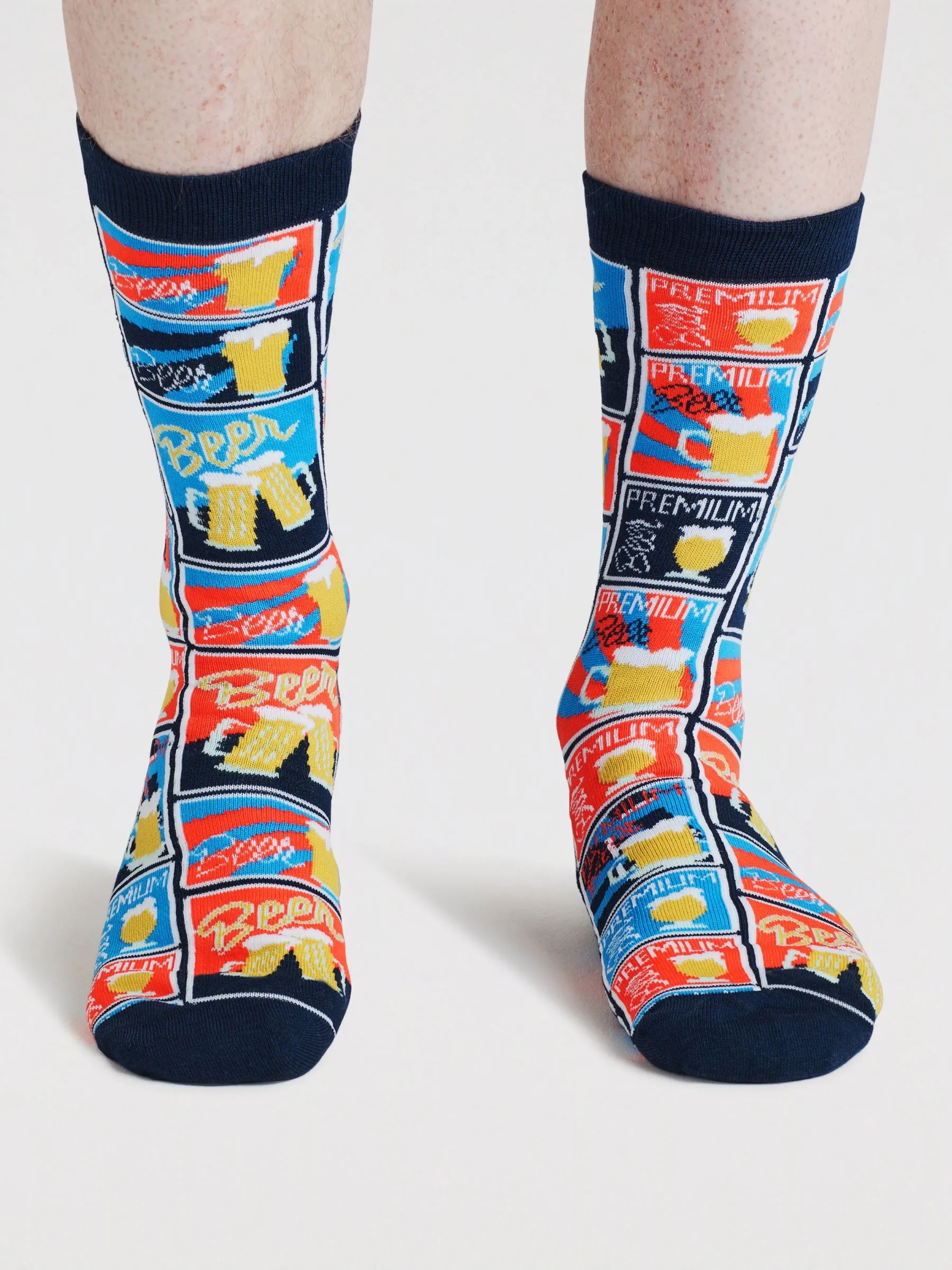 Mens Collins Beer Bamboo 4 Sock Gift Box - Multi