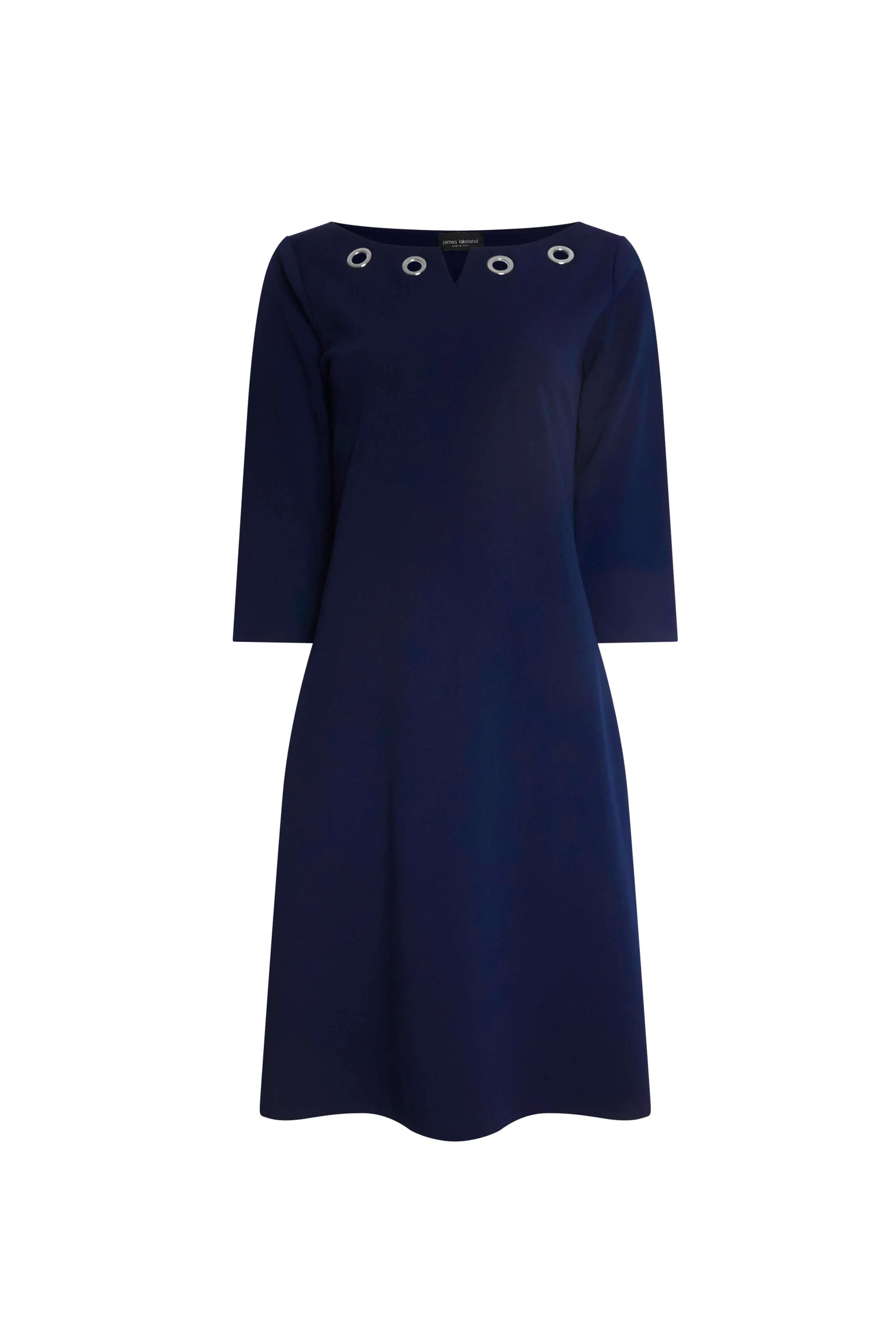 Metallic Eyelet Collar Dress