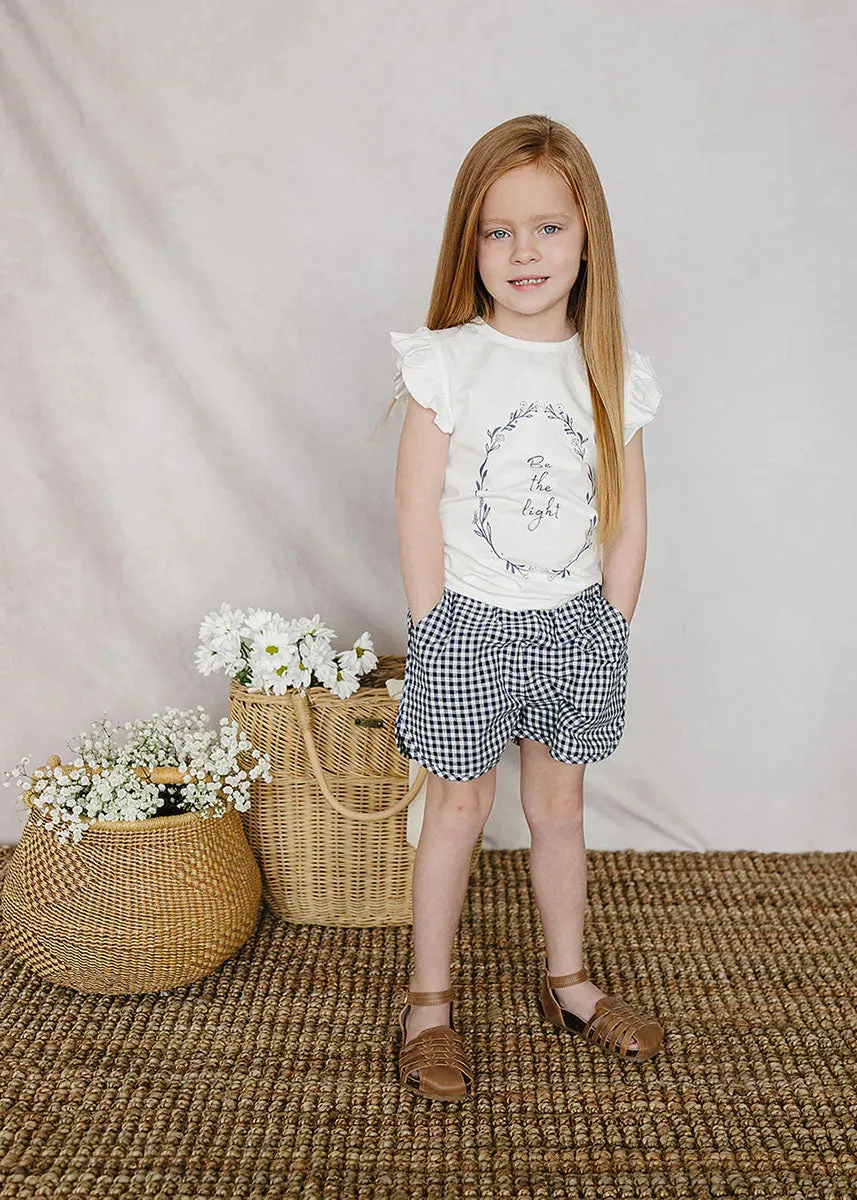 Navy Gingham Shorts