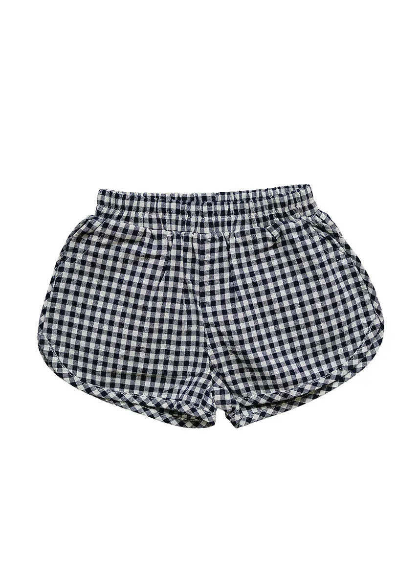 Navy Gingham Shorts