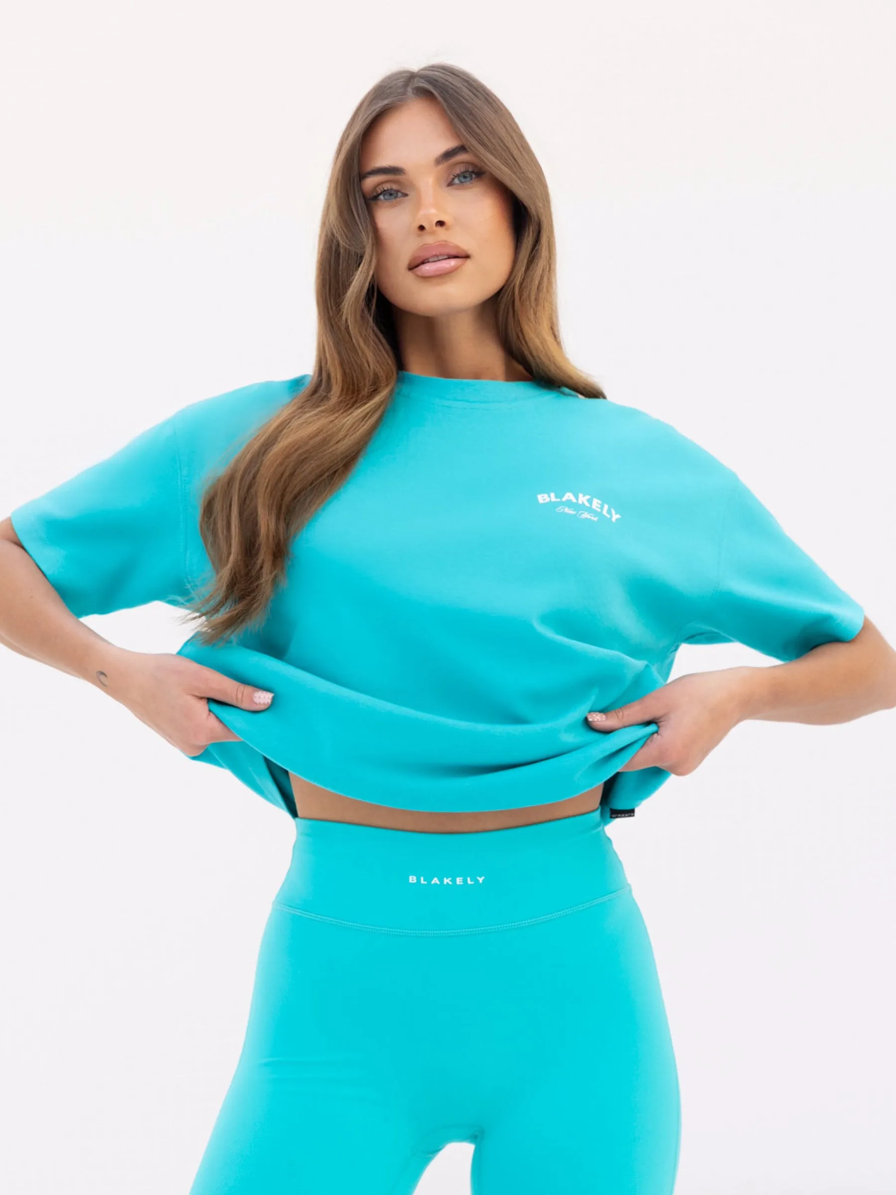 NY Crest Oversized T-Shirt - Aqua