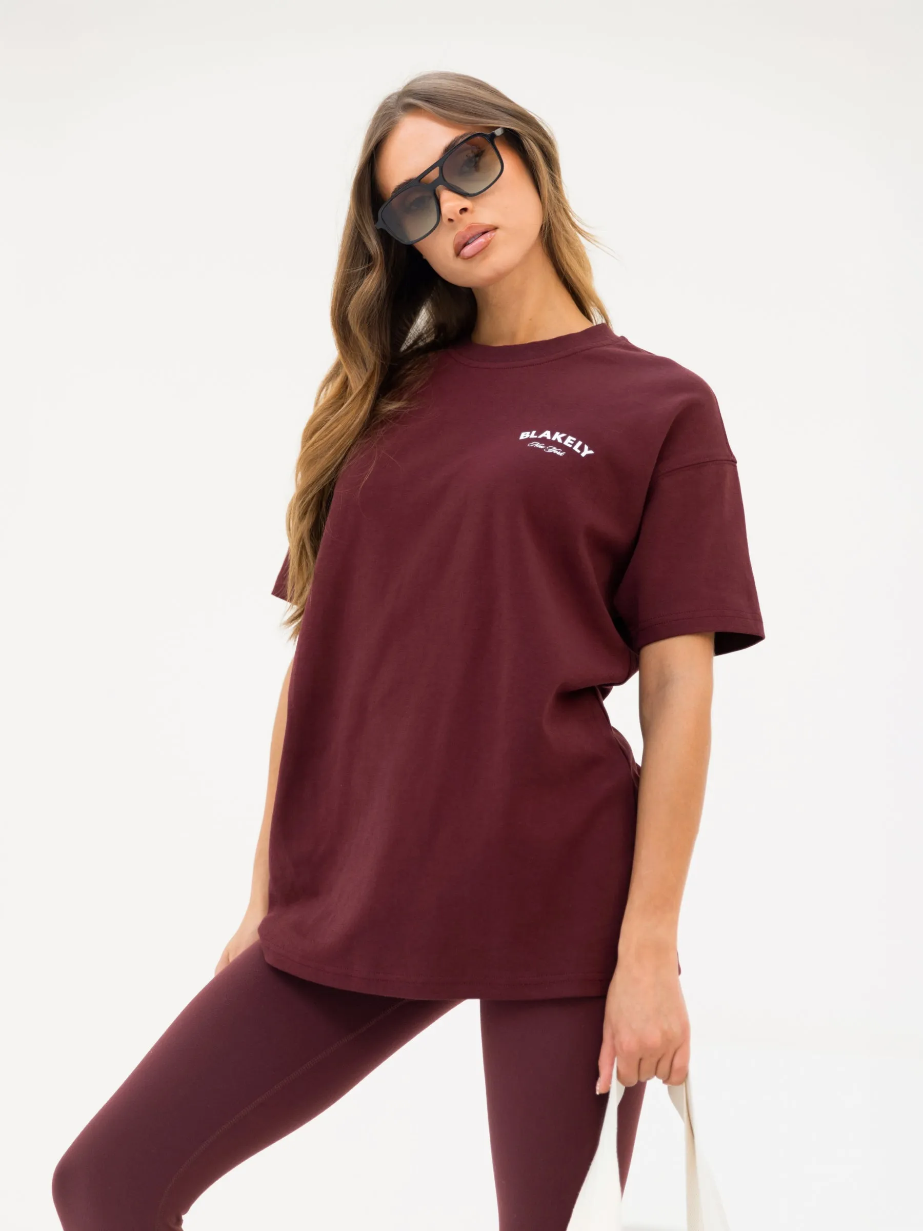 NY Crest Oversized T-Shirt - Classic Burgundy