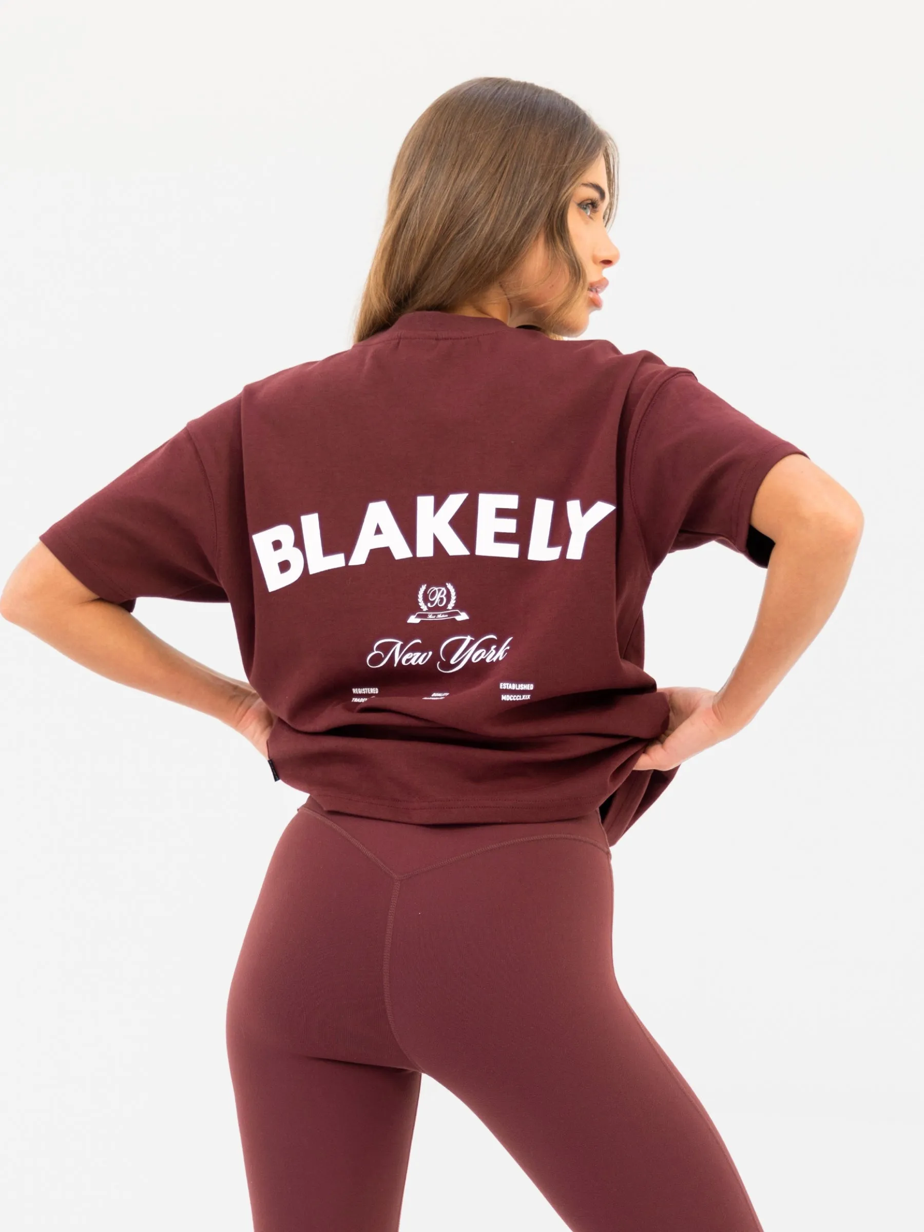 NY Crest Oversized T-Shirt - Classic Burgundy