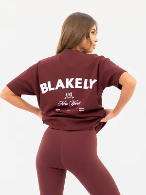 NY Crest Oversized T-Shirt - Classic Burgundy