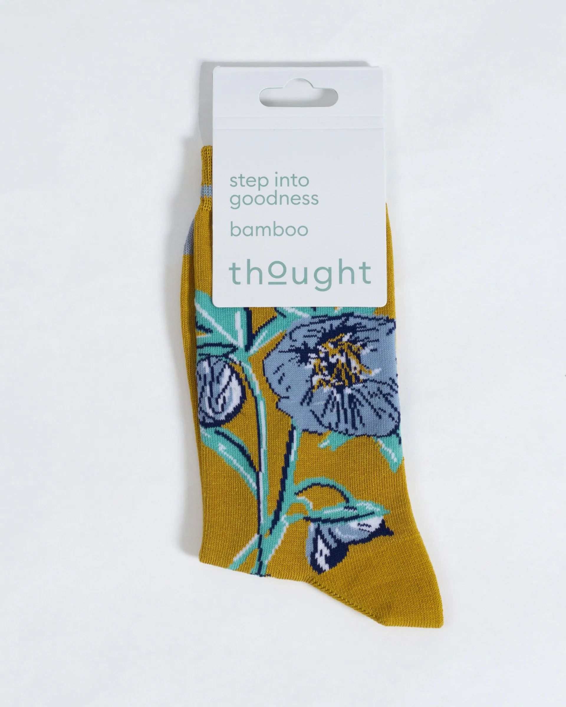 Oversized Floral Bamboo Socks - Yellow