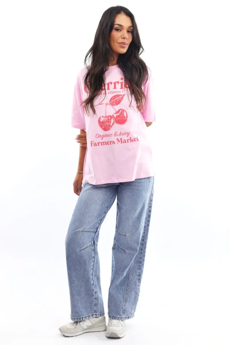 Pink Graphic Tee Short Sleeve