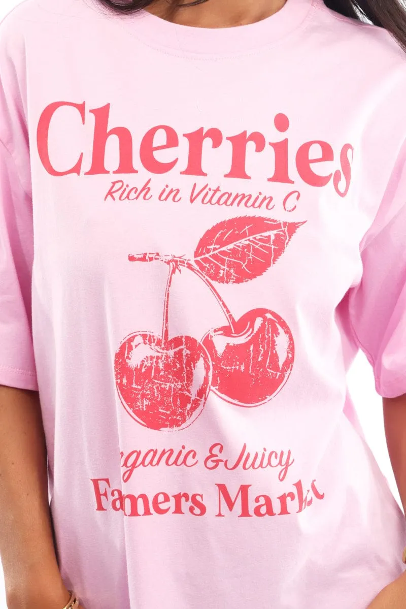 Pink Graphic Tee Short Sleeve